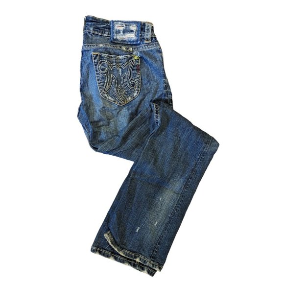 Mek Dnm Women's Blue Adjustable Waist Skinny Leg Denim Jeans Size 28/34 - Picture 2 of 4